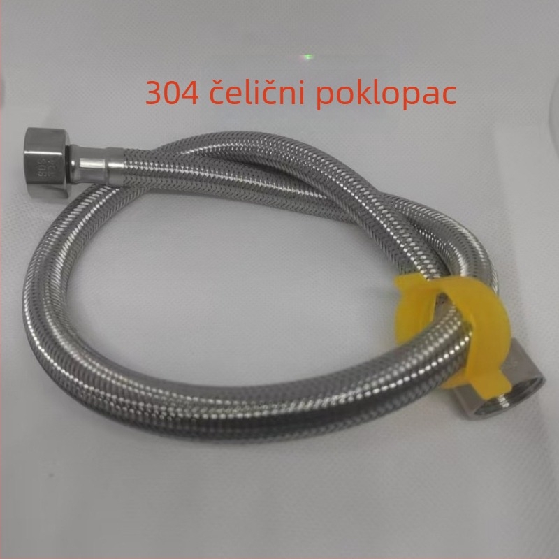 Opleteno crijevo od nehrđajućeg čelika 304 za dovod vode do toaletskog bojlera s kutnim ventilom, produžni vodovodni crijevo, unutarnje i vanjsko pletenje