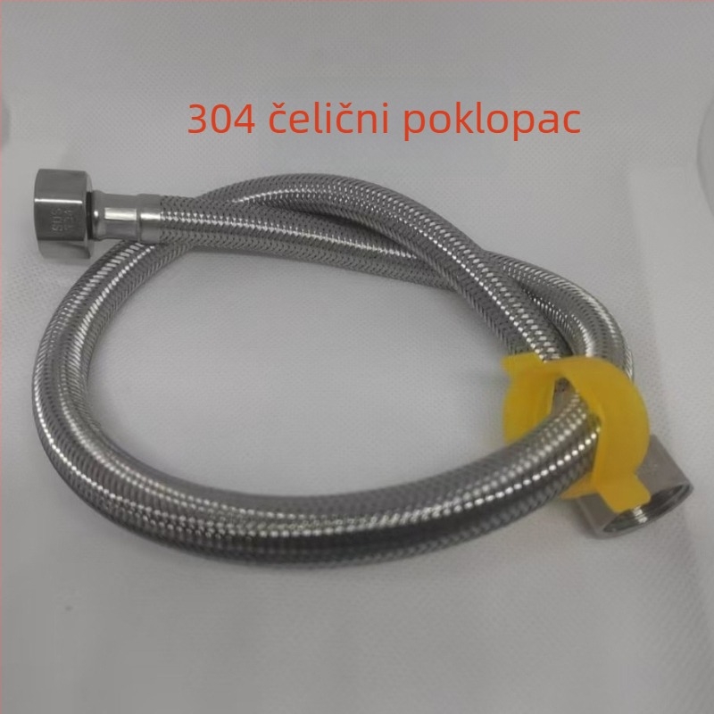Opleteno crijevo od nehrđajućeg čelika 304 za dovod vode do toaletskog bojlera s kutnim ventilom, produžni vodovodni crijevo, unutarnje i vanjsko pletenje