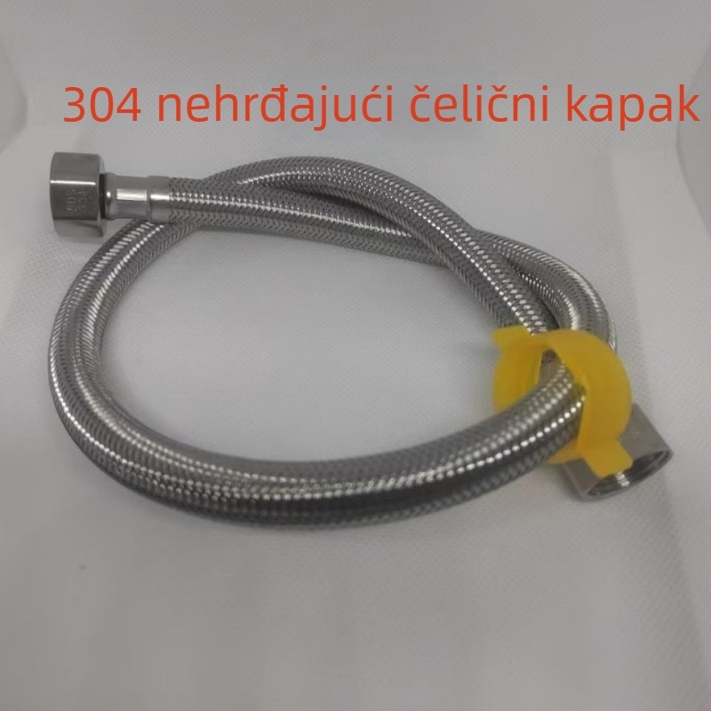 Opleteno crijevo od nehrđajućeg čelika 304 za dovod vode do toaletskog bojlera s kutnim ventilom, produžni vodovodni crijevo, unutarnje i vanjsko pletenje