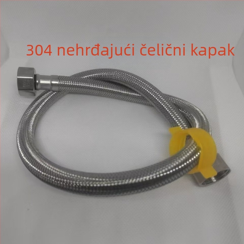 Opleteno crijevo od nehrđajućeg čelika 304 za dovod vode do toaletskog bojlera s kutnim ventilom, produžni vodovodni crijevo, unutarnje i vanjsko pletenje