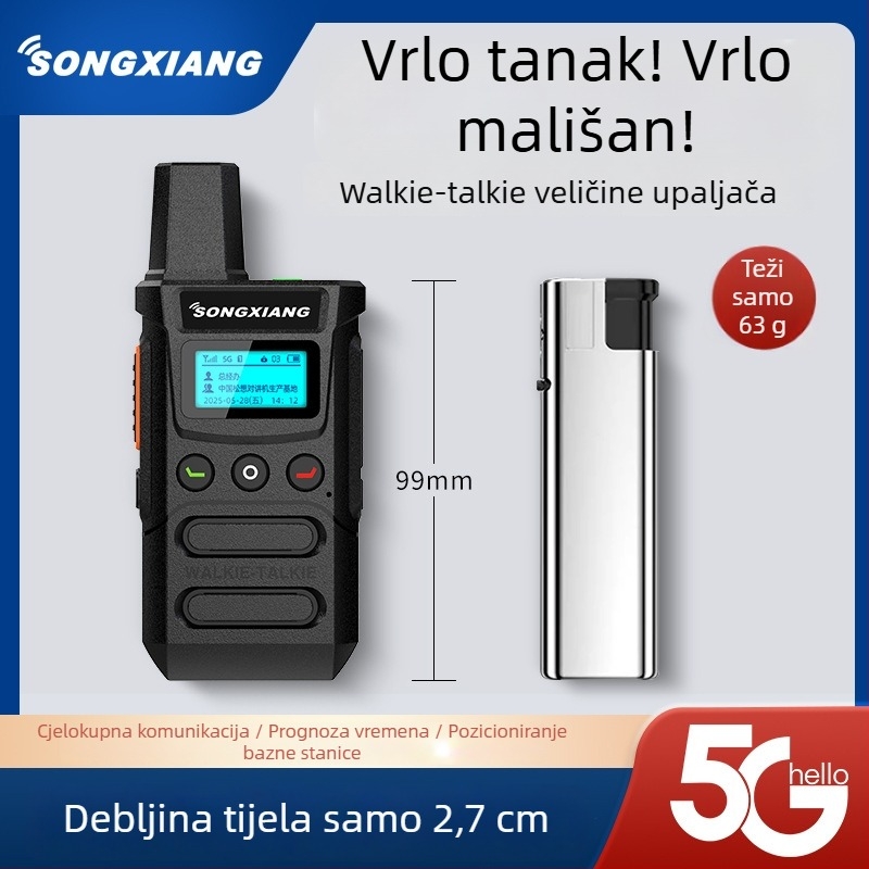 5G prijenosni uređaj za javnu mrežu za samostalne vožnje na otvorenom, otporan na eksplozije, Li-ion baterija 8800mAh, zaslon, pozicioniranje, doseg >50 km
