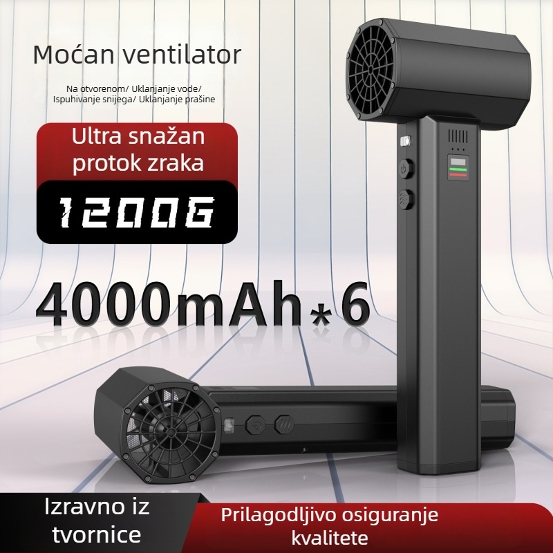 Prenosni automobilni turbinski ventilator, 650W, KING02, ABS, uklanjanje prašine i snijega