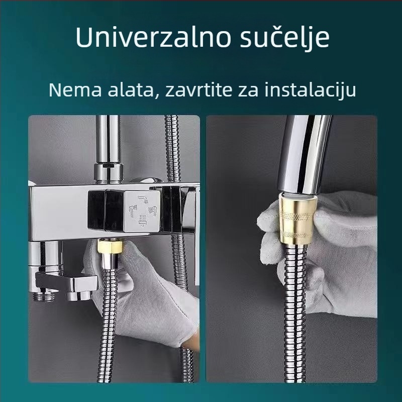 Tuš crijevo od 201 nehrđajućeg čelika, navojna instalacija, Water Phoenix, moderni minimalistički stil