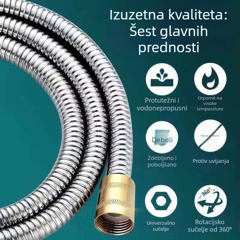 Tuš crijevo od 201 nehrđajućeg čelika, navojna instalacija, Water Phoenix, moderni minimalistički stil