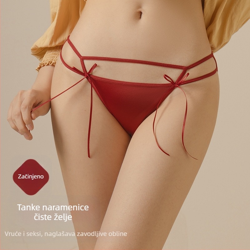 Ženske čipkaste gaćice s podstavom od Mulberry svile, prozračne, pletene, srednja visina struka, najlonska smjesa 50-70%