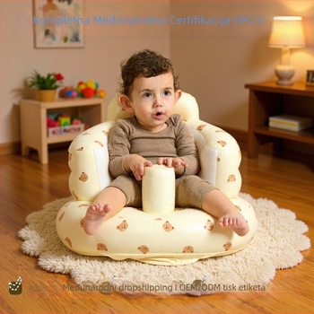 Naduvavanje dječji stolac za učenje – prijenosna interaktivna igračka, ekološki PVC, pogodno za djecu od 0–3 godine, Bath jiamei