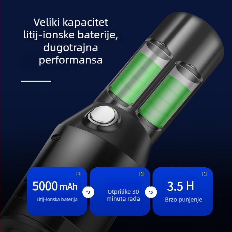 CHEGES automobilski mini usisavač, ručni, prijenosni, 5500 Pa usisavanja, 7.4 V, 120 W, napajanje putem punjenja