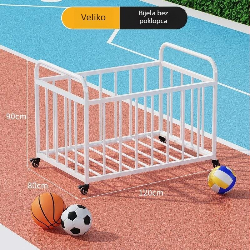 Prijenosni vanjski koš za košarku s spremnikom za lopte za školsko igralište