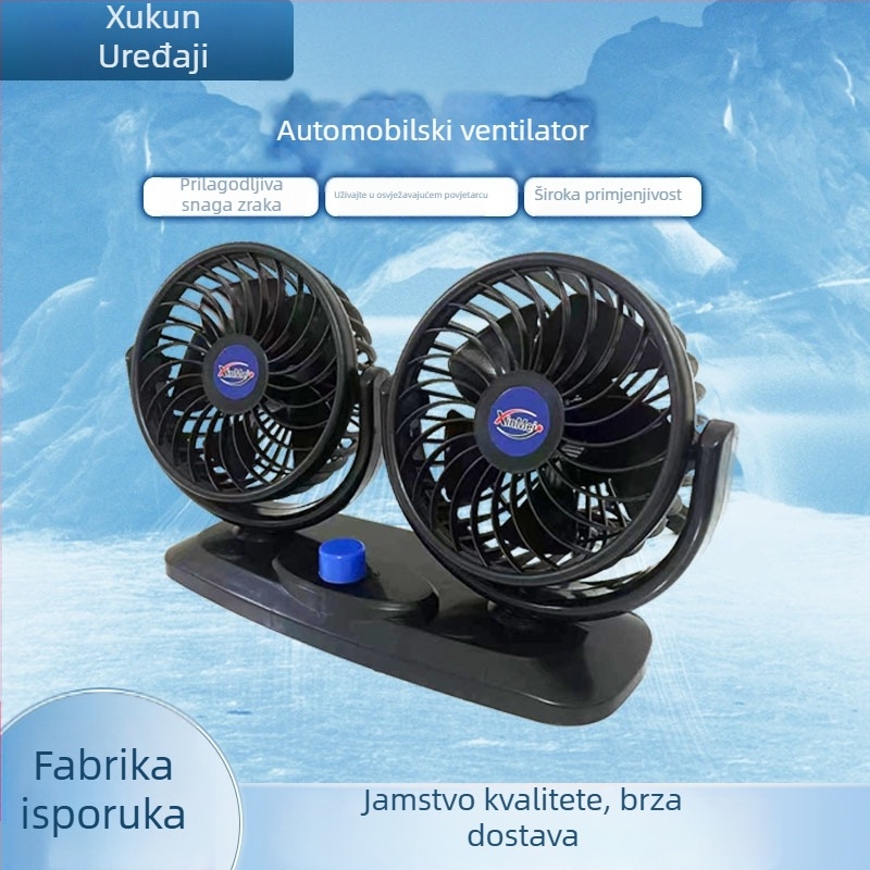 Xu Yi automobilski ventilator, dvostruka glava, 20W, plastični