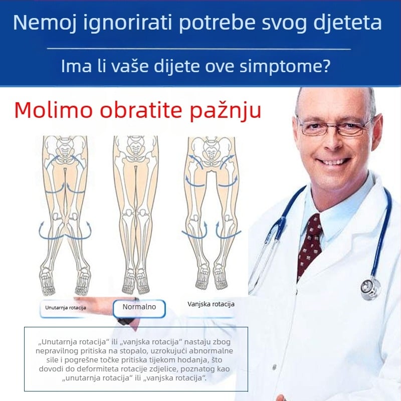 Dječji ortozni uređaj za nogu za korekciju oblika stopala i hodanja, marka Mades, model mds-1, certificirani proizvod