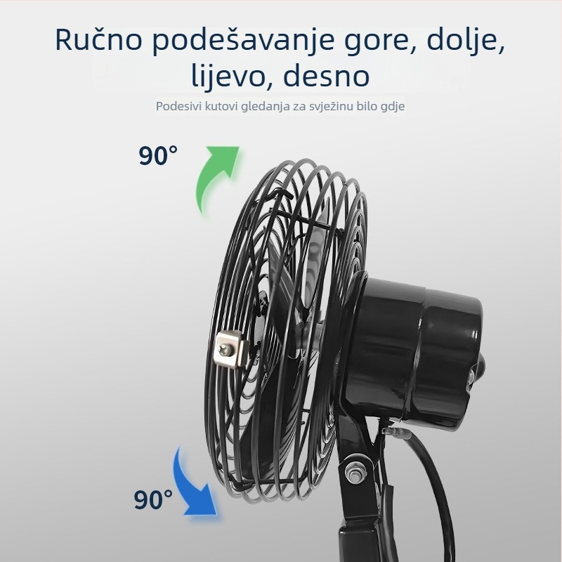 Automobilski ventilator s potpuno metalnom konstrukcijom, 12V/24V, do 24W, model Ds08m3c4, za hlađenje i ventilaciju