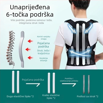 Korektor držanja za odrasle—unisex, nevidljiva otvor ramena, uspravna potpora leđa, model šuplja konstrukcija