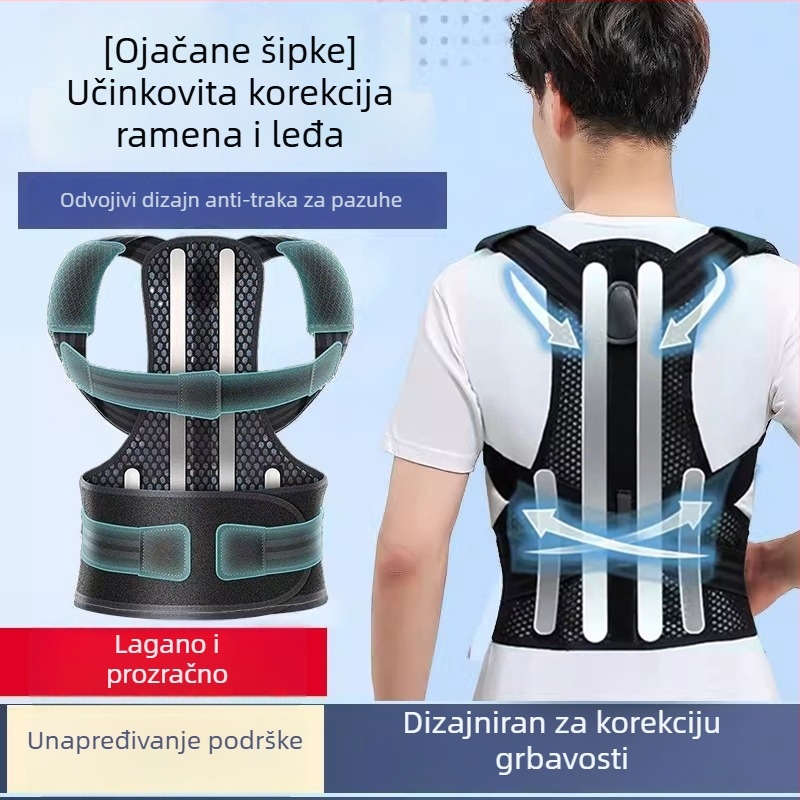 Korektor držanja za odrasle—unisex, nevidljiva otvor ramena, uspravna potpora leđa, model šuplja konstrukcija