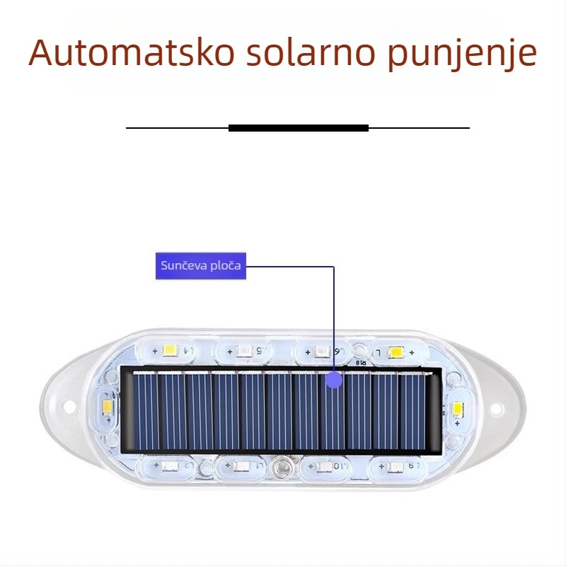 Solarna upozoravajuća svjetiljka za vozila - vodootporna, 12V, 5W, 0,1A, model 100