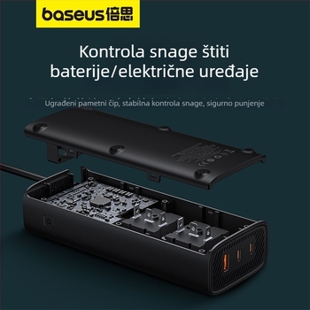 Automobilski inverter Pro verzija, 150 W, tri porta, potpuno brzo punjenje, pametni digitalni zaslon, tiho rada