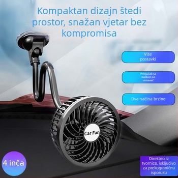 Automobilski ventilator 12V s usisnom čašom, visoke brzine, 7W, model AC-2407
