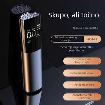 Qunchi J1 automobilski tester alkohola, aluminijska legura + PS, 0,65 W, detekcija koncentracije alkohola