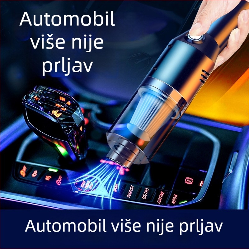 Automobilski mini usisavač, bežični ručni, s usisom 5500 Pa, ulazna snaga 120 W, napon 7,4 V