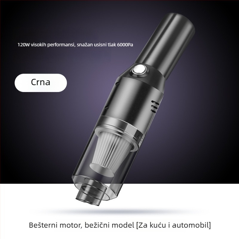 Automobilski mini usisavač, bežični ručni, s usisom 5500 Pa, ulazna snaga 120 W, napon 7,4 V