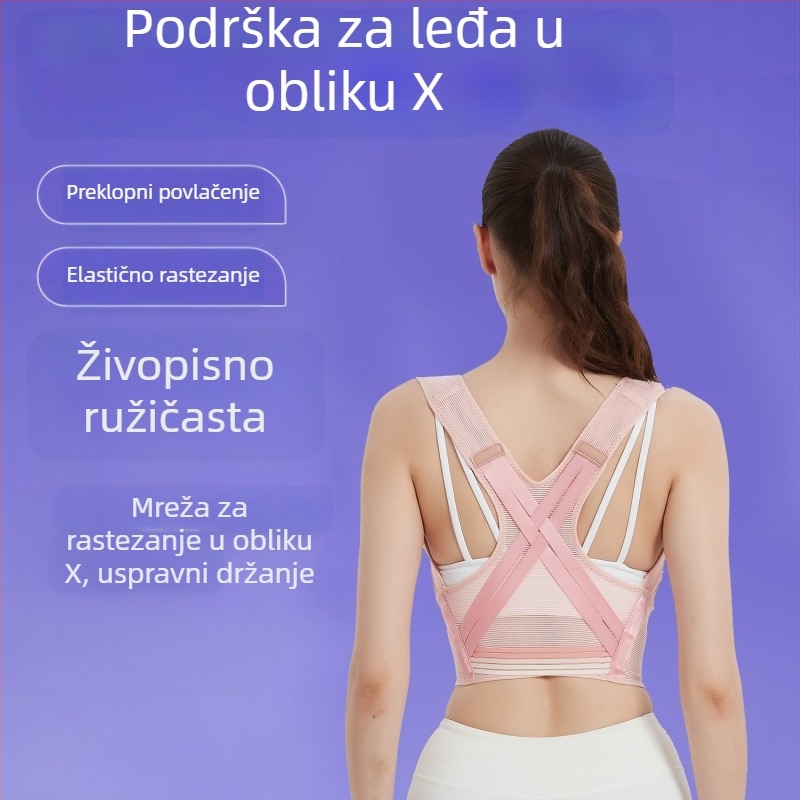 Korektor držanja za leđa — prozračan, lagan, otvoreni rameni dizajn, za odrasle žene, podrška sjedenju