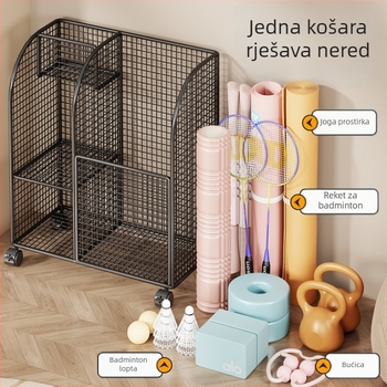 Korpa za pohranu za joga prostirke, fitness opremu i košarku – od željeza, brend Evesigar/isi home, model 2287213467688077312, stil modernu jednostavnost