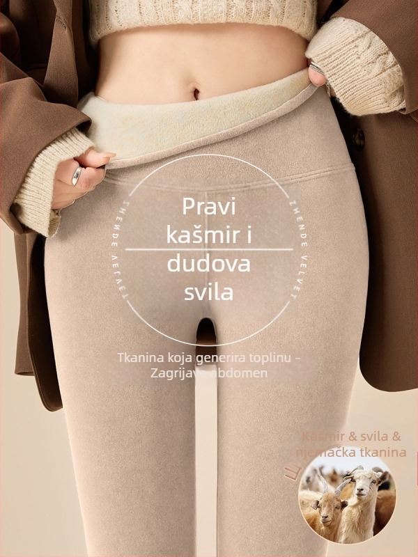 Termalne uske dugačke hlače od debelog poliester-spandeksa fleksa, 90-95% poliester, visoka elastičnost, tople za jesen i zimu