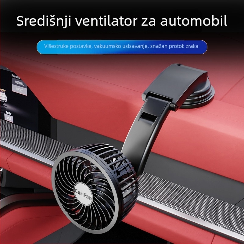 Automobilski ventilator s podesivim usisnim držačem za središnji panel – ABS, 7W, model AC-2318