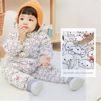 Unisex bebi Down jumpsuit za zimu, punilo: bijeli guščji down 50–55%, vanjski materijal: poliester, podstava: poliester