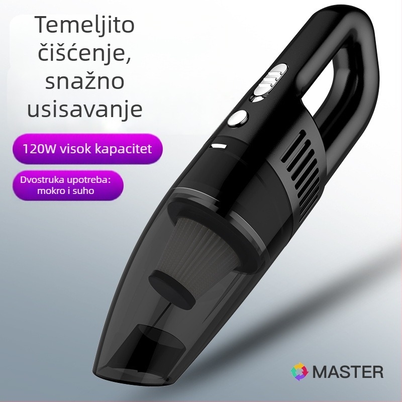 Prijenosni ručni usisavač za automobil, punjiv, 7,4V, 120W, 7500 Pa usisna snaga