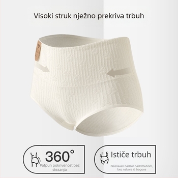 Ženske gaćice s visokim strukom od pamuka, prozračne, antibakterijske, bezšivne