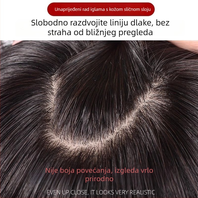 Dio kose za periku od pravih vlasi – kovrčav, volumen; ručno tkan, prirodna boja kože, brend yifeng