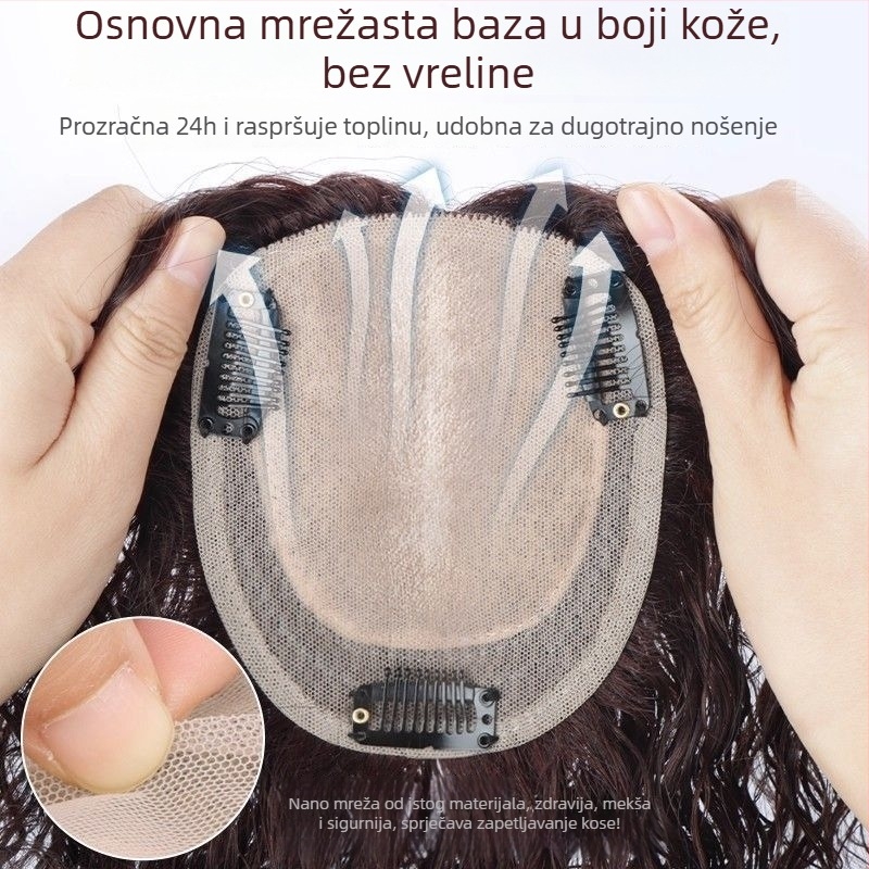 Dio kose za periku od pravih vlasi – kovrčav, volumen; ručno tkan, prirodna boja kože, brend yifeng