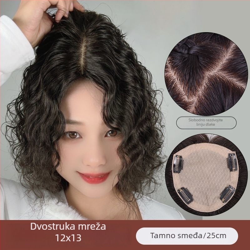 Dio kose za periku od pravih vlasi – kovrčav, volumen; ručno tkan, prirodna boja kože, brend yifeng