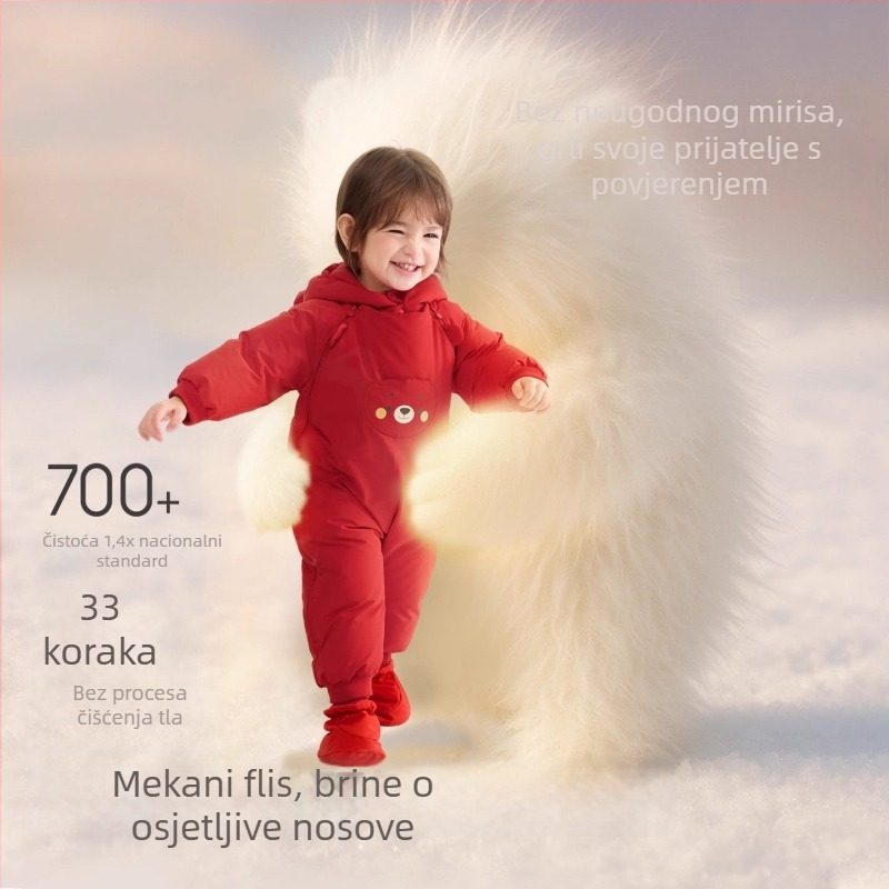 Dječja down jakna / liner, punilo White Duck Down 86–90%, Koreanski stil, Dugi dizajn puzanja, Podstava poliester