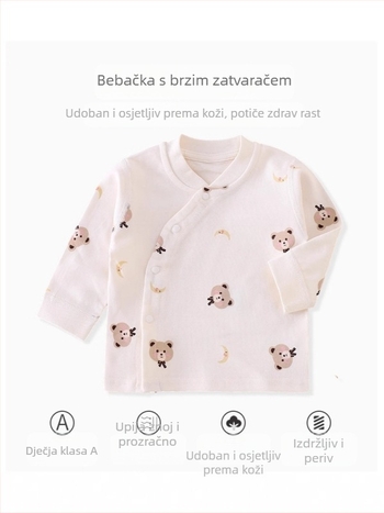 Unisex dječji top od 100% pamuka, Brushed, V-izrez, bez kapuljače, za proljeće i jesen