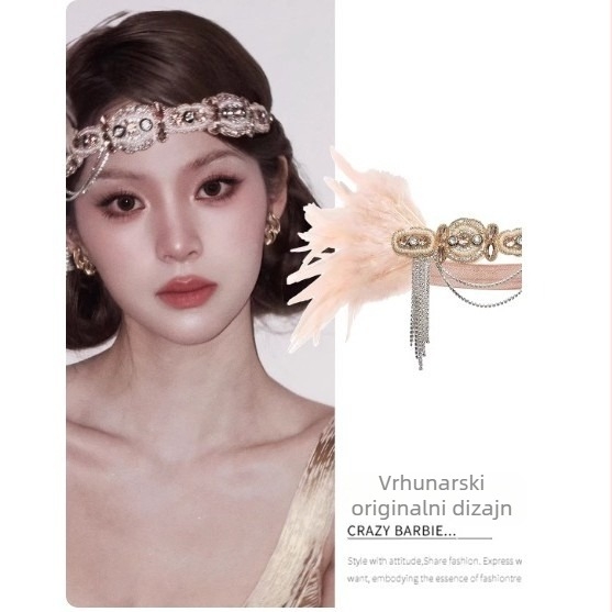 Band za kosu u Old Money stilu, poliester, ručno tkano, parni uzorak, proljeće 2026