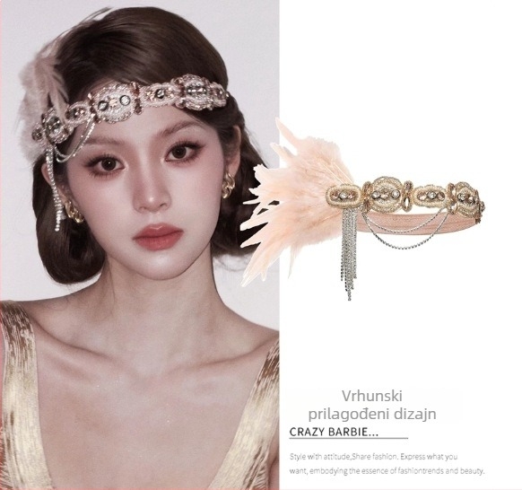 Band za kosu u Old Money stilu, poliester, ručno tkano, parni uzorak, proljeće 2026