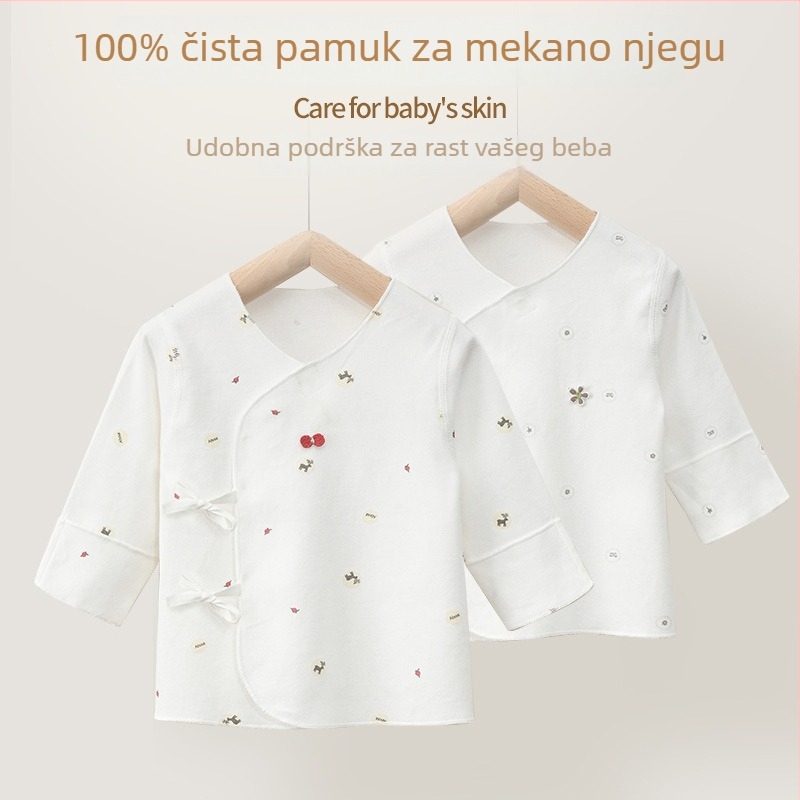 Nova beba pamuk top s dugim rukavima, V izrezom, 100% pamuk, za sve sezone