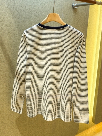 Majica s prugama, okrugli izrez, dugi rukavi, slobodan kroj, standardna duljina