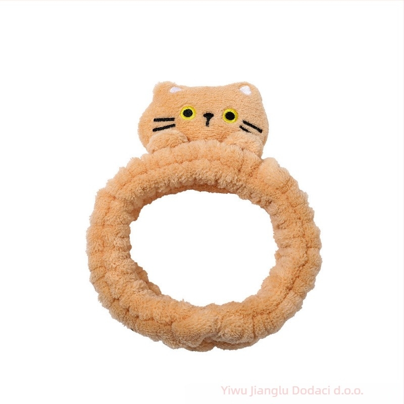 Crtić mačje uši čelenka za pranje lica, pliš, protuklizna, karirani uzorak — Jianglu Jewelry