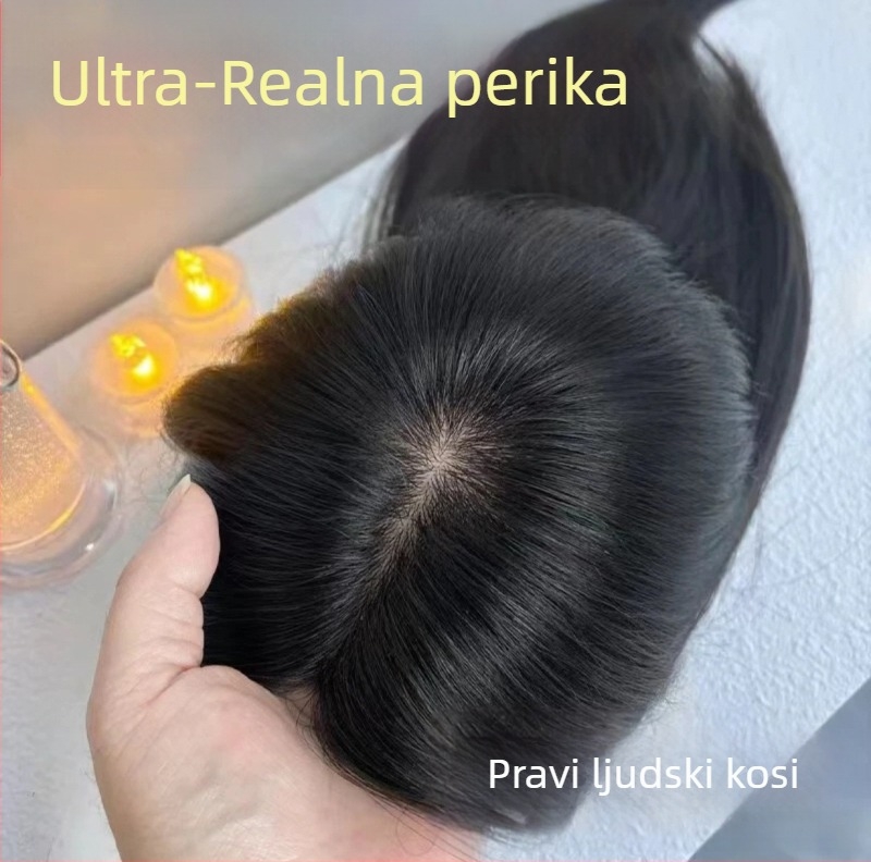 Dijel za kosu za žene – pravo ljudska kosa, ravne, ručno tkanje, visoka kruna; model Bangs hair piece, OEM/domaće, podrijetlo Henan