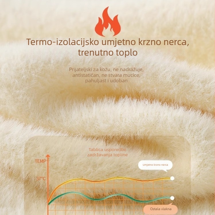 Ženski džemper od viskoze s fleece podstavom, visok ovratnik, dugi rukavi, uski kroj