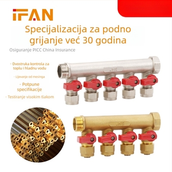 Distribucijski vod podnog grijanja od bakra, model 03, elektroplatiranje, radna temperatura -20 do 150°C, radno sredstvo: voda