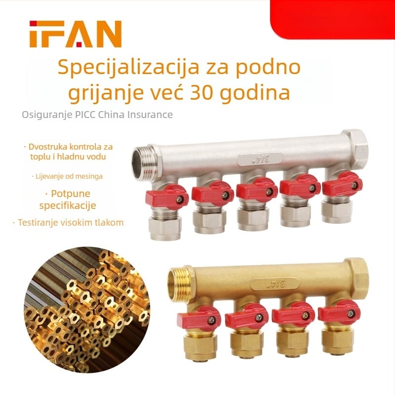 Distribucijski vod podnog grijanja od bakra, model 03, elektroplatiranje, radna temperatura -20 do 150°C, radno sredstvo: voda