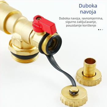 Geotermalni vodni razvodnik s automatskim ventilom za ispuštanje zraka, potpuno bakreni, trostruki, 32 mm ulaz/izlaz, spajanje topljenjem