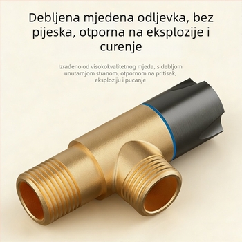 Mosazni trokutni ventil – zidni kutni ventil, veliki protok, radni tlak 1,0 MPa