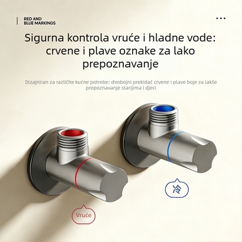 Mosazni trokutni ventil – zidni kutni ventil, veliki protok, radni tlak 1,0 MPa