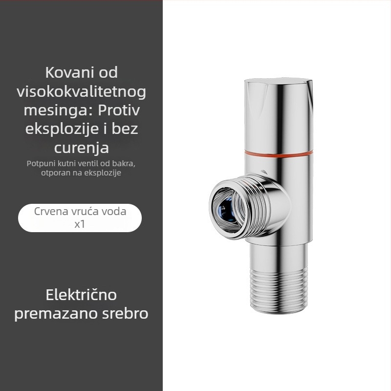 Mosazni trokutni ventil – zidni kutni ventil, veliki protok, radni tlak 1,0 MPa