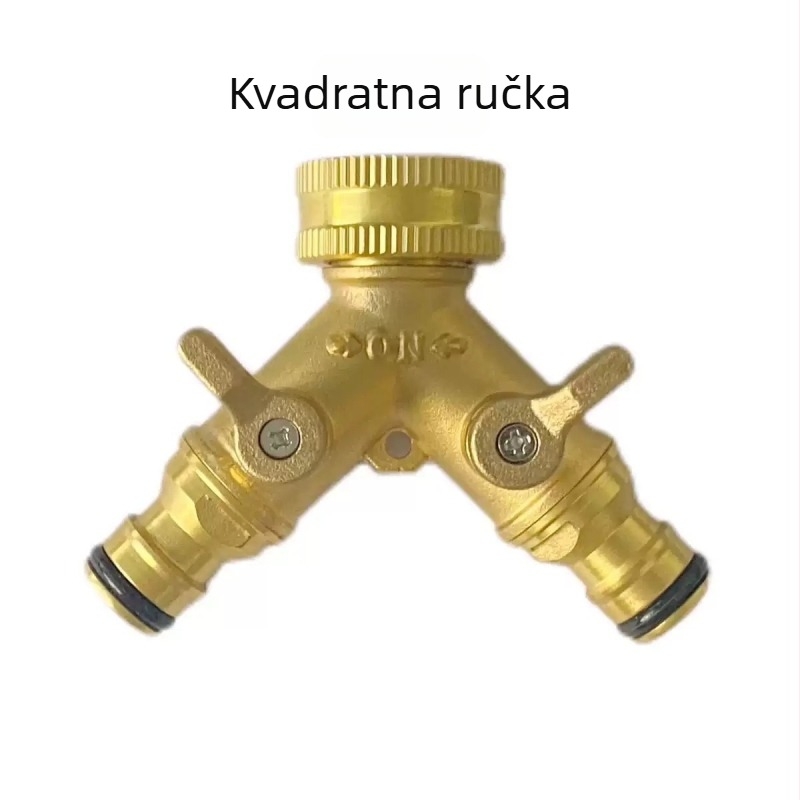 Bakreni razvodnik za vrtni hidrant s kugličnim ventilom i Y‑tip spojem