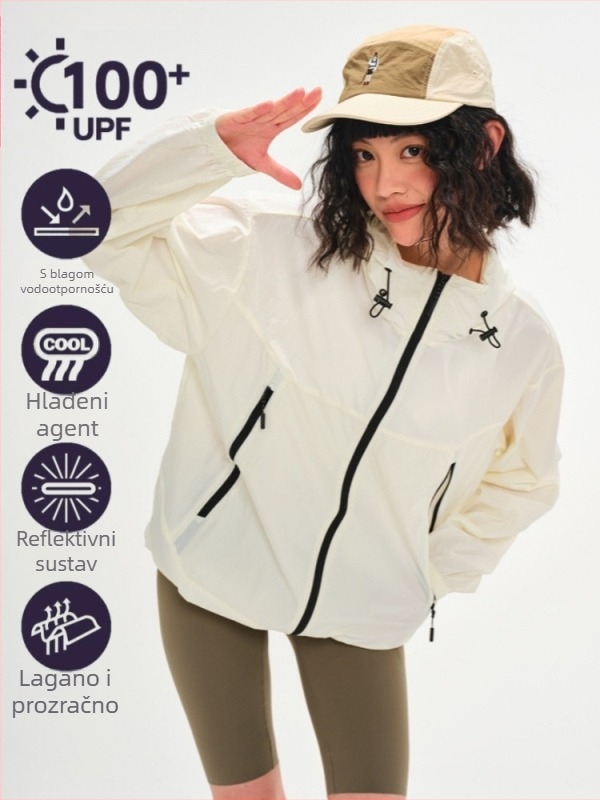 Vjetrovka za vanjsku upotrebu s kapuljom, UPF50+, brzo sušenje najlona, unisex